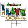 Love Christmas 2 Pack Double-Sided Yard Signs 16" x 24" with Metal Stakes (Made in Texas)