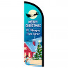 Merry Christmas - Happy New Year Premium Windless Feather Flag Bundle (Complete Kit) OR Optional Replacement Flag Only