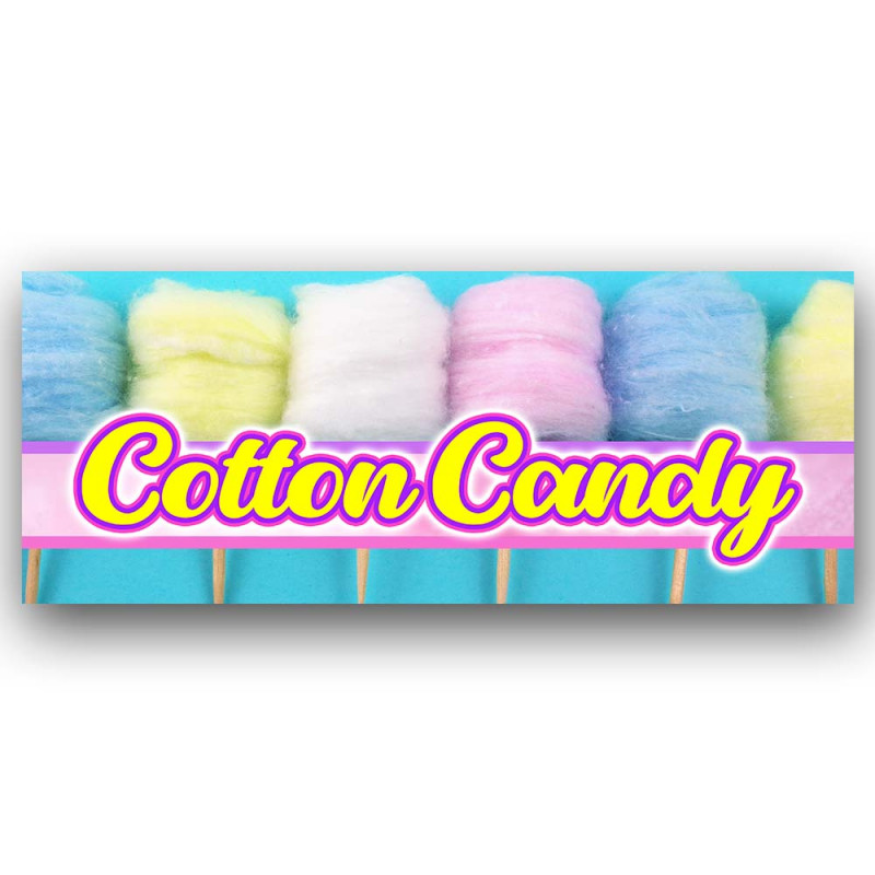 COTTON CANDY Vinyl Banner with Optional Sizes (Made in the USA)