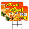 Soul Food 2 Pack Double-Sided Yard Signs 16" x 24" with Metal Stakes (Made in Texas)