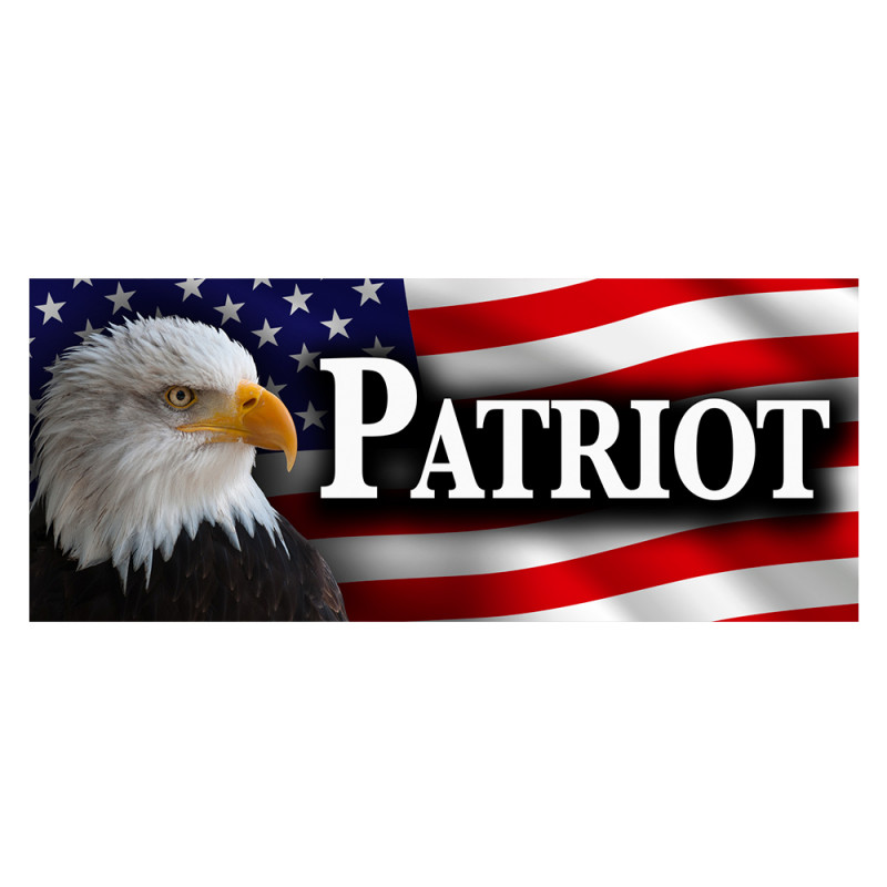 Patriot Car Decals 2 Pack Removable Bumper Stickers (9 x 4 in)