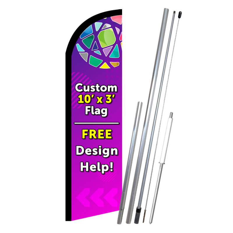 Custom Feather Flag 10 x 3 Feet