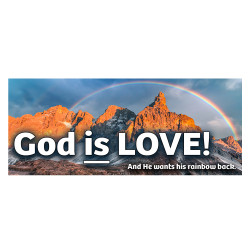 God Is Love Car Decals 2 Pack Removable Bumper Stickers (9 x 4 in)