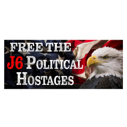 Free The J6 Hostages Car Decals 2 Pack Removable Bumper Stickers (9x4 inches)