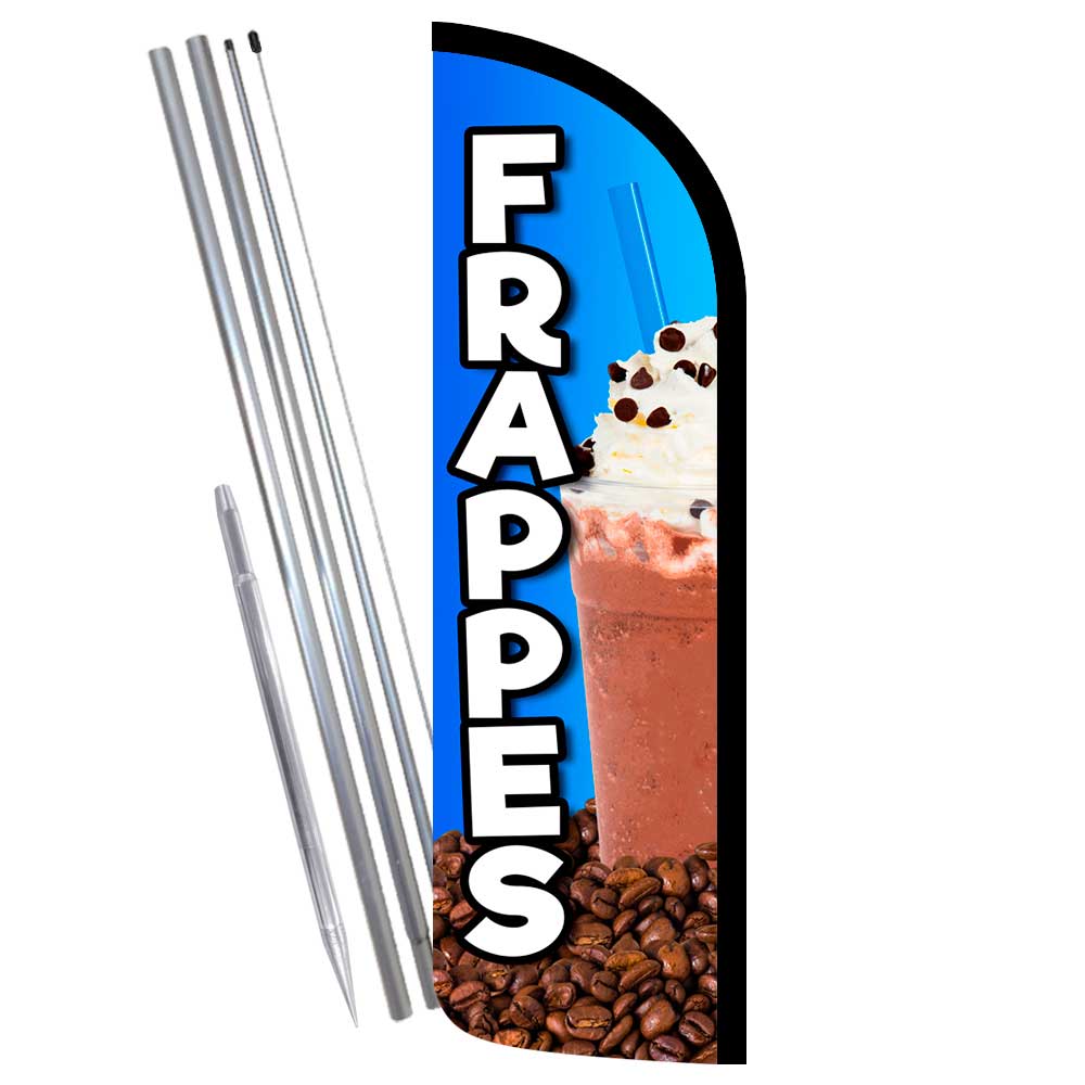 FRAPPES Premium Windless Feather Flag Bundle (Complete Kit) OR Optional Replacem - Picture 2 of 4
