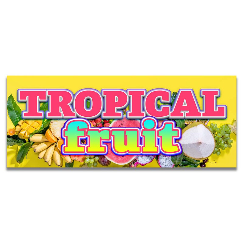 Tropical Fruit Vinyl Banner with Optional Sizes (Made in the USA)