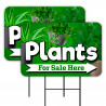 PLANTS 2 Pack Double-Sided Yard Signs 16" x 24" with Metal Stakes (Made in Texas)
