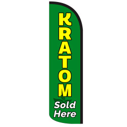KRATOM Sold Here Windless Feather Flag Bundle (Complete Kit) OR Optional Replacement Flag Only
