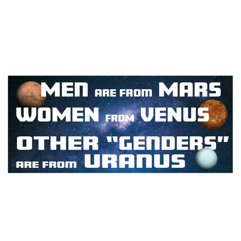 Men are from Mars Car Decals 2 Pack Removable Bumper Stickers (9x4 inches)