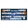 Men are from Mars Car Decals 2 Pack Removable Bumper Stickers (9x4 inches)