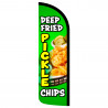 Deep Fried Pickle Chips Premium Windless Feather Flag Bundle (Complete Kit) OR Optional Replacement Flag Only