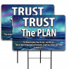 Trust the Plan Jer 29:11 2 Pack Double-Sided Yard Signs 16" x 24" with Metal Stakes (Made in Texas)