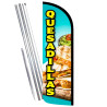 Quesadillas Premium Windless Feather Flag Bundle (Complete Kit) OR Optional Replacement Flag Only