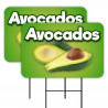 Avocados 2 Pack Double-Sided Yard Signs 16" x 24" with Metal Stakes (Made in Texas)