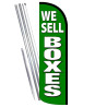 WE SELL BOXES (Green) Premium Windless Feather Flag Bundle (Complete Kit) OR Optional Replacement Flag Only