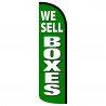 WE SELL BOXES (Green) Premium Windless Feather Flag Bundle (Complete Kit) OR Optional Replacement Flag Only