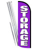 STORAGE (Purple) Premium Windless Feather Flag Bundle (Complete Kit) OR Optional Replacement Flag Only