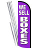 WE SELL BOXES (Purple) Premium Windless Feather Flag Bundle (Complete Kit) OR Optional Replacement Flag Only