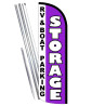 STORAGE RV & Boat Parking (Purple) Premium Windless Feather Flag Bundle (Complete Kit) OR Optional Replacement Flag Only
