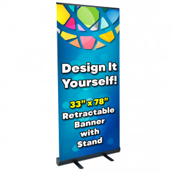Design It Yourself (DIY) - 33.5" Retractable Banner with Black Base