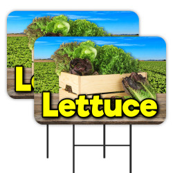 Lettuce 2 Pack Double-Sided Yard Signs 16" x 24" with Metal Stakes (Made in Texas)
