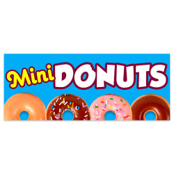 Mini Donuts Vinyl Banner with Optional Sizes (Made in the USA)