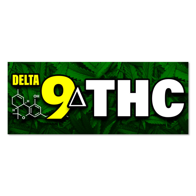 Delta 9 THC Vinyl Banner with Optional Sizes (Made in the USA)