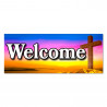 Welcome - Church Cross Vinyl Banner with Optional Sizes (Made in the USA)