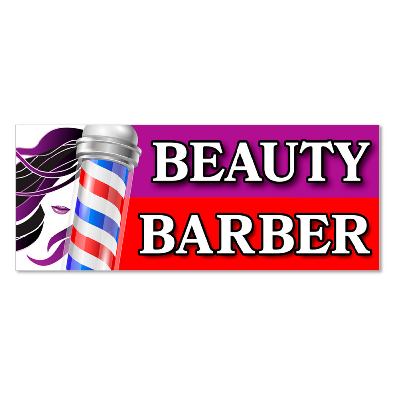 Beauty & Barber Vinyl Banner with Optional Sizes (Made in the USA)