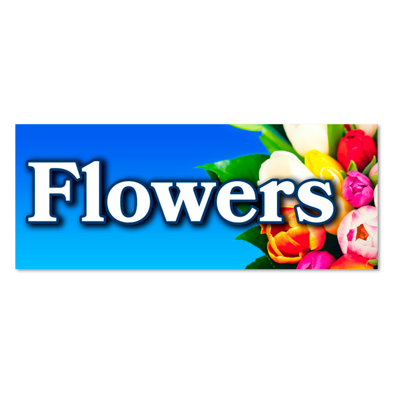 Flowers Vinyl Banner with Optional Sizes (Made in the USA)
