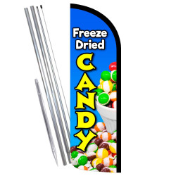Freeze Dried Candy Premium Windless Feather Flag Bundle (Complete Kit) OR Optional Replacement Flag Only