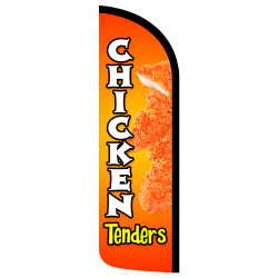 Chicken Tenders Premium Windless Feather Flag Bundle (Complete Kit) OR Optional Replacement Flag Only
