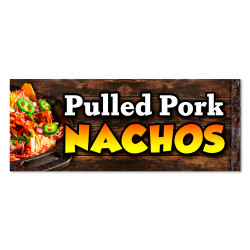 Pulled Pork Nachos Vinyl Banner with Optional Sizes (Made in the USA)