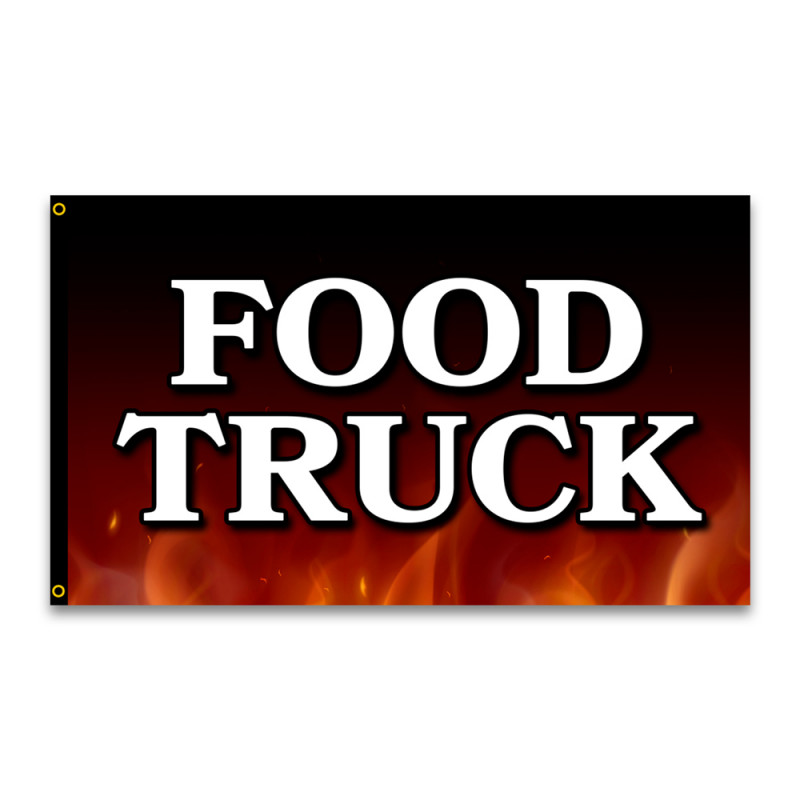 Food Truck Premium 3x5 Flag 3x5 foot Flag OR Optional Flag with Mounting Kit