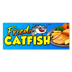 Fried Catfish Vinyl Banner with Optional Sizes (Made in the USA)