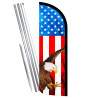 AMERICAN GLORY (Eagle) Windless Feather Flag Bundle (Complete Kit) OR Optional Replacement Flag Only