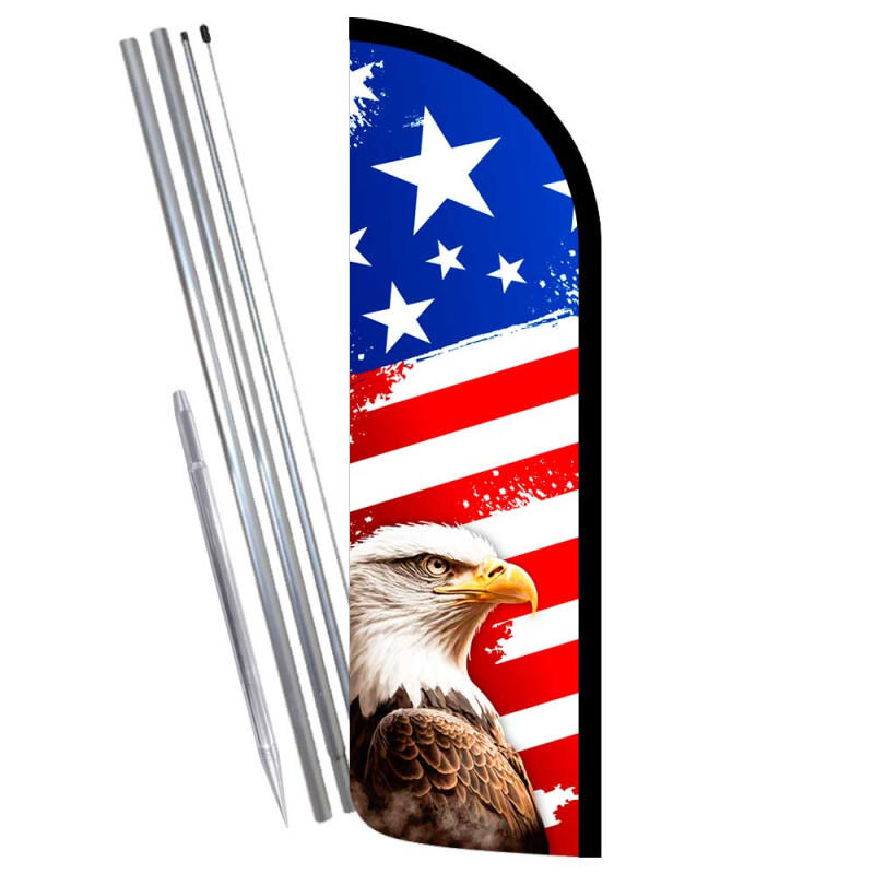 American Glory (Grunge) Premium Windless Feather Flag Bundle (Complete ...