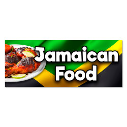 Jamaican Food Vinyl Banner with Optional Sizes (Made in the USA)
