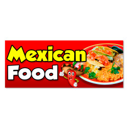 Mexican Food Vinyl Banner with Optional Sizes (Made in the USA)