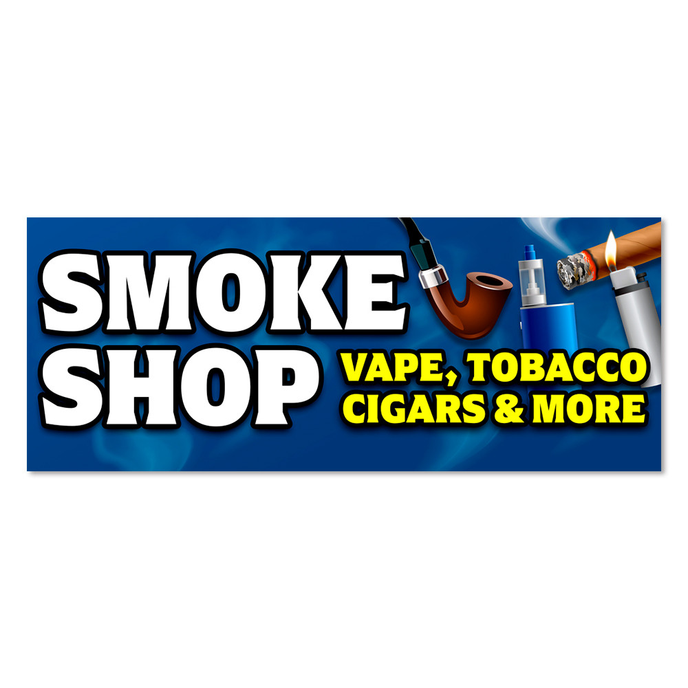 Smoke Shop Vinyl Banner with Optional Sizes (Made in the USA)