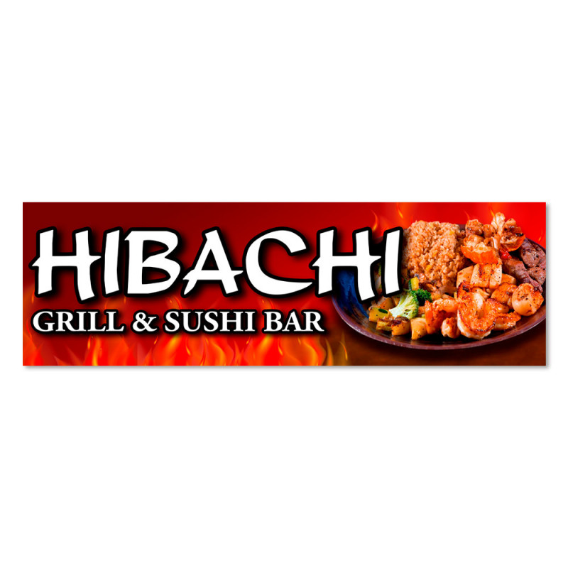 HIBACHI Vinyl Banner with Optional Sizes (Made in the USA)