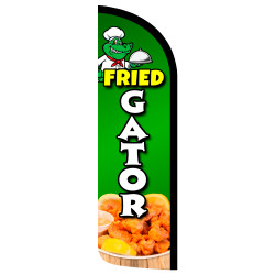 Fried Alligator Premium Windless Feather Flag Bundle (Complete Kit) OR Optional Replacement Flag Only
