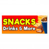 Snacks Drinks & More Vinyl Banner with Optional Sizes (Made in the USA)