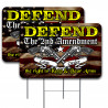 Defend The 2nd Amendment 2 Pack Yard Sign 16" x 24" - Double-Sided Print, with Metal Stakes (Made in The USA)