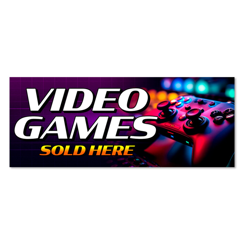 VIDEO GAMES Vinyl Banner with Optional Sizes (Made in the USA)
