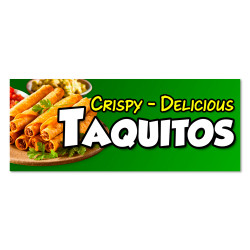 Taquitos Vinyl Banner with Optional Sizes (Made in the USA)