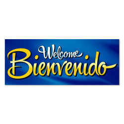Welcome Bienvenido Vinyl Banner with Optional Sizes (Made in the USA)