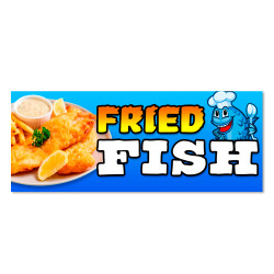 Fried Fish Vinyl Banner with Optional Sizes (Made in the USA)