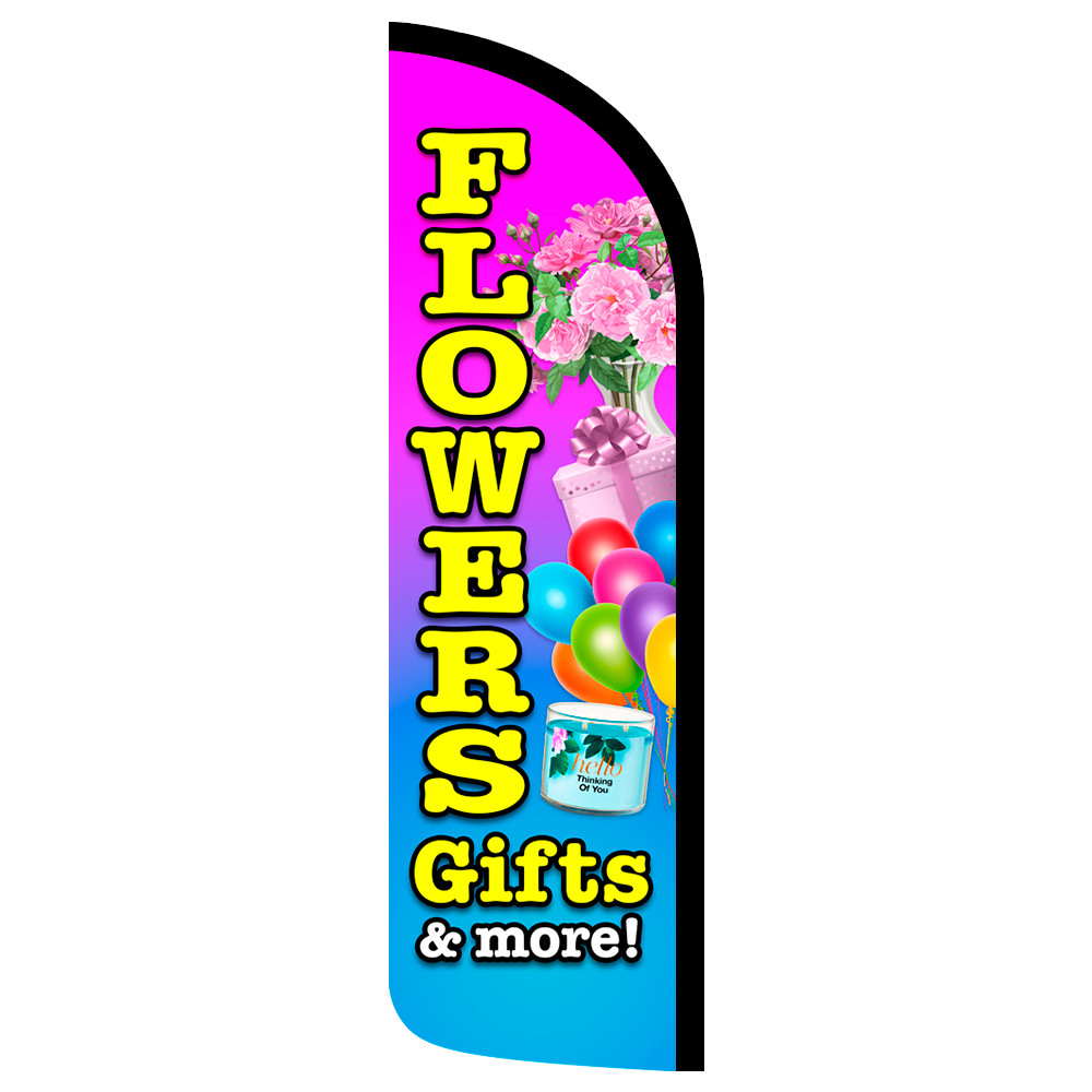 Flowers Gifts & More Premium Windless Feather Flag Bundle (Complete Kit) OR Opti
