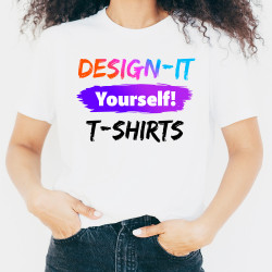 Design It Yourself Custom Unisex Tee Shirt (White T-Shirt)